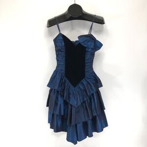 Vintage Gunne Sax by Jessica McClintock Taffeta Party Dress Size 5 Tiered '80s